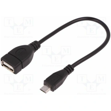 Cable; OTG,USB 2.0; USB A socket,USB B micro plug;