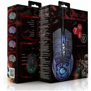 MOUSE USB OPTICAL GAMING/BLACK MUSG-RGB-01 GEMBIRD