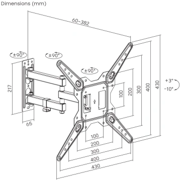 Maclean TV or monitor mount, universal, max VESA 4