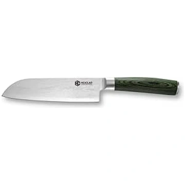 HexClad Santoku nazis, 18 cm Japānas Damaskas nerū