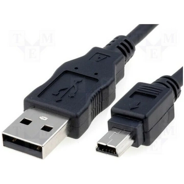 Cable; USB 2.0; USB A plug,USB B mini plug; 1.8m; 