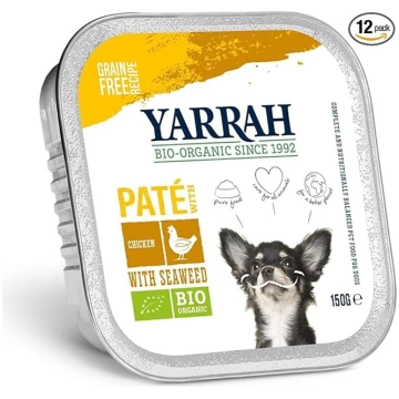 Yarrah bioloģiskā suņu barība — vistas pastēte ar