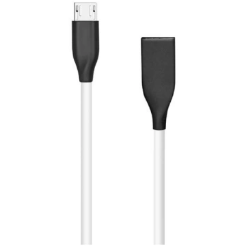 Silikona kabelis USB-Micro USB (balts, 1 m) EXTRA 