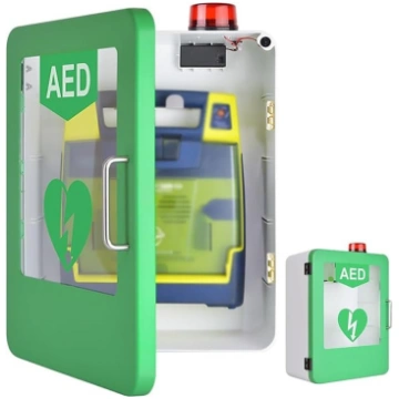 AED defibrilatora glabāšanas skapis, AED defibrila