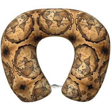 Antīka pasaules karte Globe Print kakla spilvens c