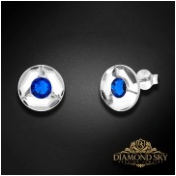 Sudraba auskari "Astra (Capri Blue)" ar Swarovski™