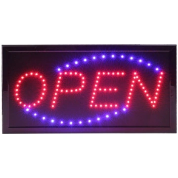 Gaismas izkārtne uzraksts OPEN, LED gaismas tablo,