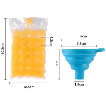Baijie Ice Cube Bags, Disposable Ice Making Bags, 