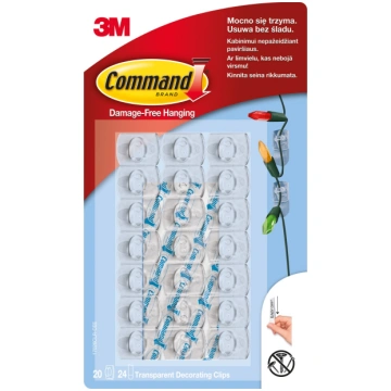 Āķis 3M Command T17026CC, caurspīdīga krās., 20 ga