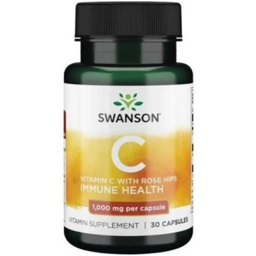 SWANSON C vitamīns 1000 + mežrozītes (30 kapsulas)