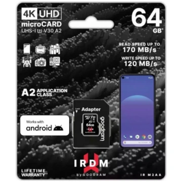 GOODRAM 64GB IRDM MicroSDXC Memory Card + Adapter