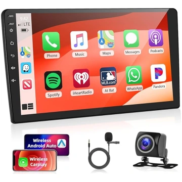 [2+64G] 2 DIN auto radio ar bezvadu A-pple Carplay