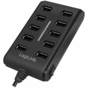 Logilink | USB Hub 10-Port USB2.0 with power adapt