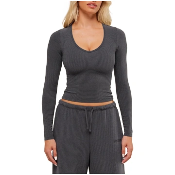 Waffle tops ar garām piedurknēm-S gymshark