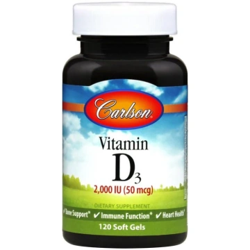 Carlson Labs D3 vitamīns, 2000 SV - 120 kapsulas