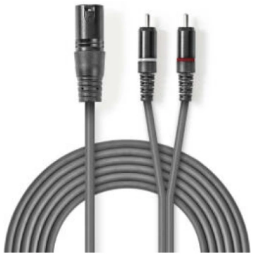 Kabelis Nedis XLR M - 2x RCA M 1.5m (COTH15200GY15