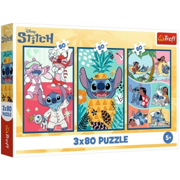 Puzzle - 3x80 - Stitch World Trefl 34885