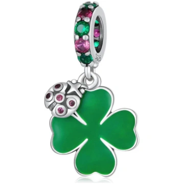 LES FOLIES FOUR-LEAF CLOVER AND LADYBUG CHARM