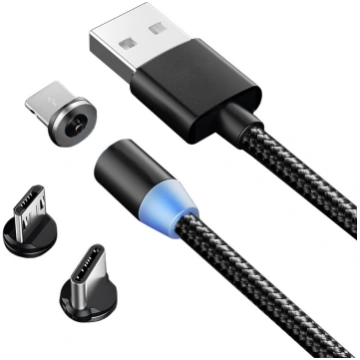 Magnētiskais uzlādes kabelis 3-in-1 Micro USB / Ty
