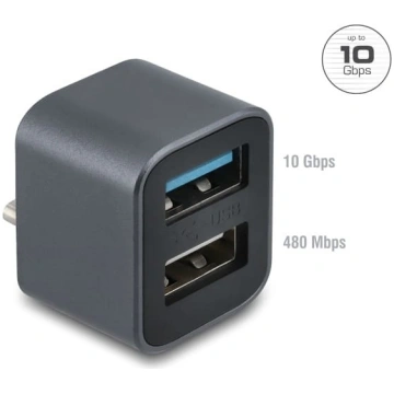 Delock Mini USB Hub with USB Type-C™ male to 1 x U