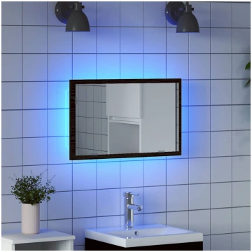 Vannas istabas spogulis ar led gaismām, melns ozol