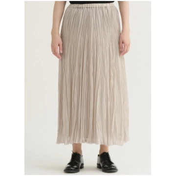 Pas De Calais Organdy Hand Pleated Long Skirt Natu