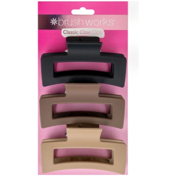 BRUSHWORKS Classic Claw Clips 3pcs