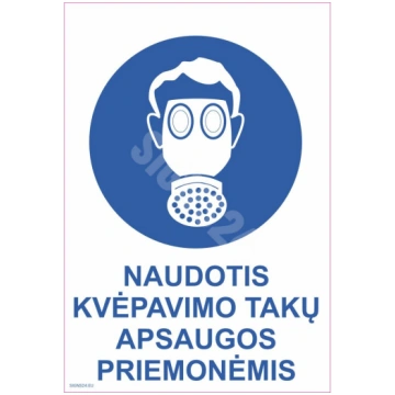 Zīme Jālieto gāzmaska Plastikāts (putots PVH 2 mm)