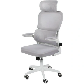 Ergonomisks biroja krēsls ar galvas balstu, regulē