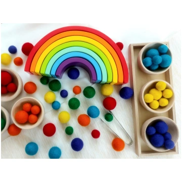 Vilnas Filca Bumbiņu Komplekts Rainbow 30 gab. Ouw