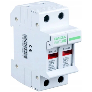Pamatne drošinātājam 2p 10x38 32a 1000v Dc Gacia