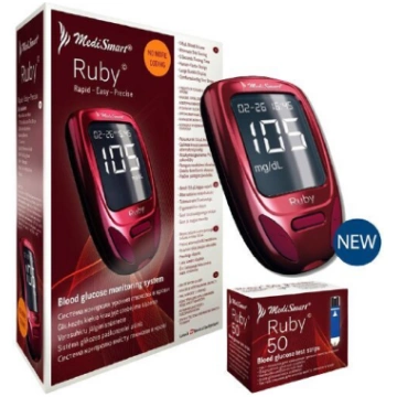 Glikometrs Ruby un teststrēmeles N50 Lobeck ltd
