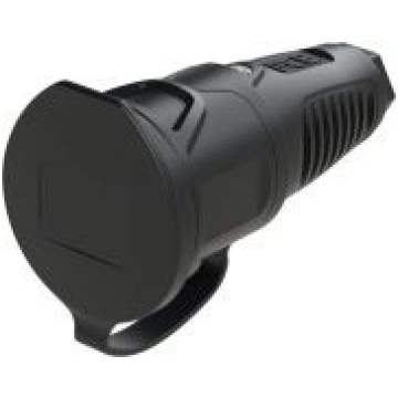 Kontaktligzda gumijas 16A 250V (2P+E) IP54 melns T