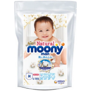 Moony Natural Autiņbiksītes M 6-11kg paraugs 3gab 