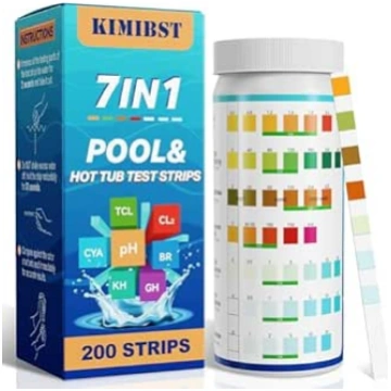 KIMIBST Pool Test Strips: 200 Pieces 7-in-1 Profes