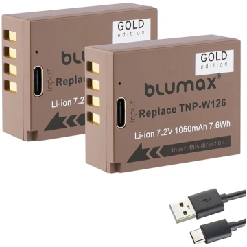 2 x Blumax akumulatora aizstājējs Fujifilm NP-W126