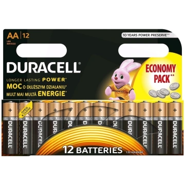 Duracell AA sārma baterija 12 iepakojums 1,5 V vie