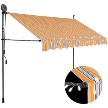 vidaXL izvelkama markīze ar LED, manuāla, 300 cm, 