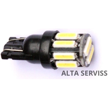 LED lampa 10d, W5W balta