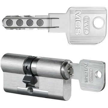 Evva MCS double cylinder-Matt nickel-41x46