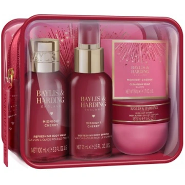 Midnight Cherry Luxury Travel Wash Bag Gift Set Dā