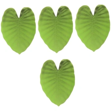 Set of 4 Monstera Place Mats Green Artificial Leaf