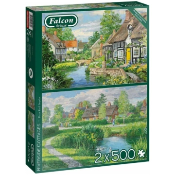 Puzzle 2x500 Riverside Cottages Falcon