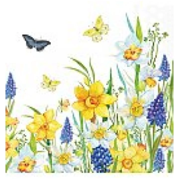 Salvetes dekupāžai "Narcis and muscari", 33x33cm, 