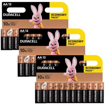 Baterijas Duracell AA/MN1500, 3 x 12 gab