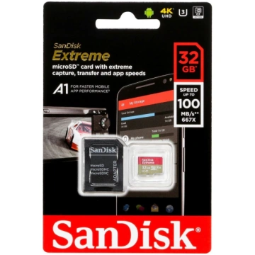SanDisk Extreme micro SDXC 32GB + adapteris Atmiņa