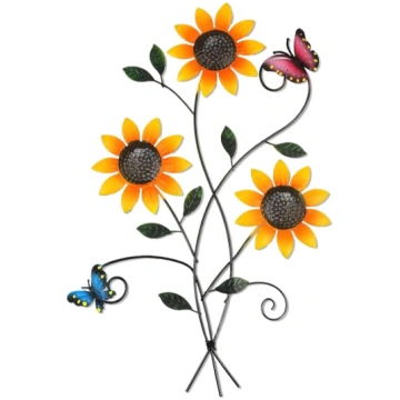 Apradas Metall-Sonnenblumen-Wanddekoration mit Sch