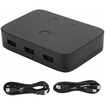 KVM Switch HDMI 2x1 Switch 3xUSB +2 HDMI CABLE