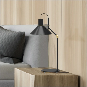Aluminor Zinga galda lampa, melna, misiņa detaļas