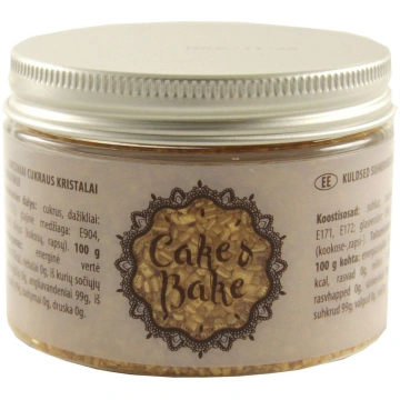 Dekori cukura kristāli, zelta CAKE&BAKE 130g